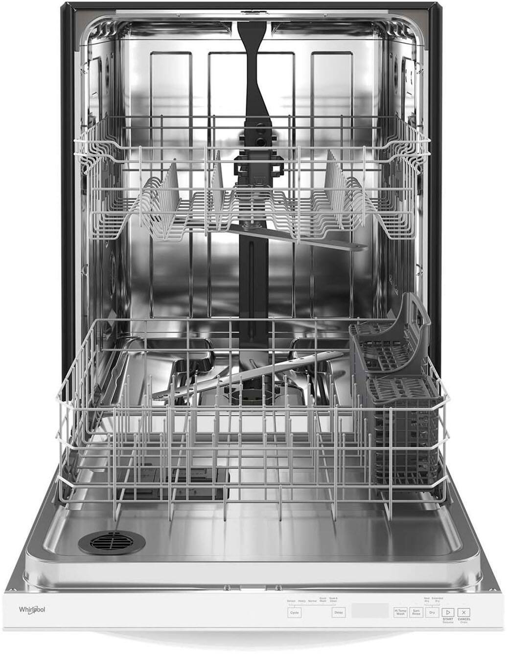 Alt View 13. Whirlpool - 24" Top Control Built-In Dishwasher with Stainless Steel Tub, Large Capacity with Tall Top Rack, 50 dBA - White.