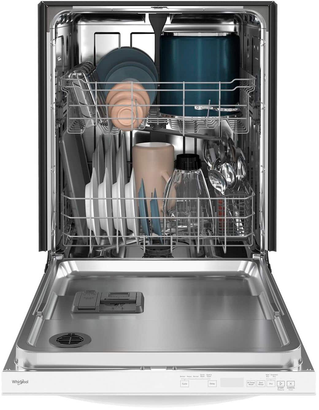 Alt View 15. Whirlpool - 24" Top Control Built-In Dishwasher with Stainless Steel Tub, Large Capacity with Tall Top Rack, 50 dBA - White.