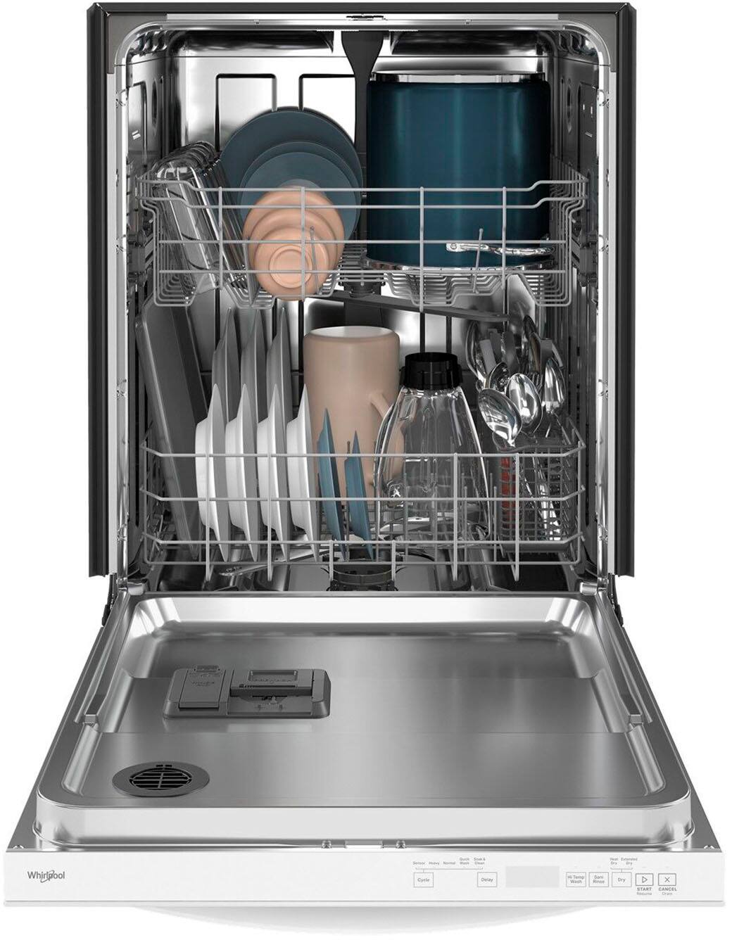 Alt View 15. Whirlpool - 24" Top Control Built-In Dishwasher with Stainless Steel Tub, Large Capacity with Tall Top Rack, 50 dBA - White.