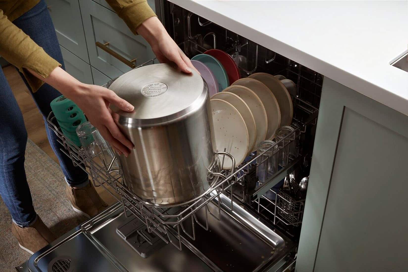 Alt View 20. Whirlpool - 24" Top Control Built-In Dishwasher with Stainless Steel Tub, Large Capacity with Tall Top Rack, 50 dBA - White.