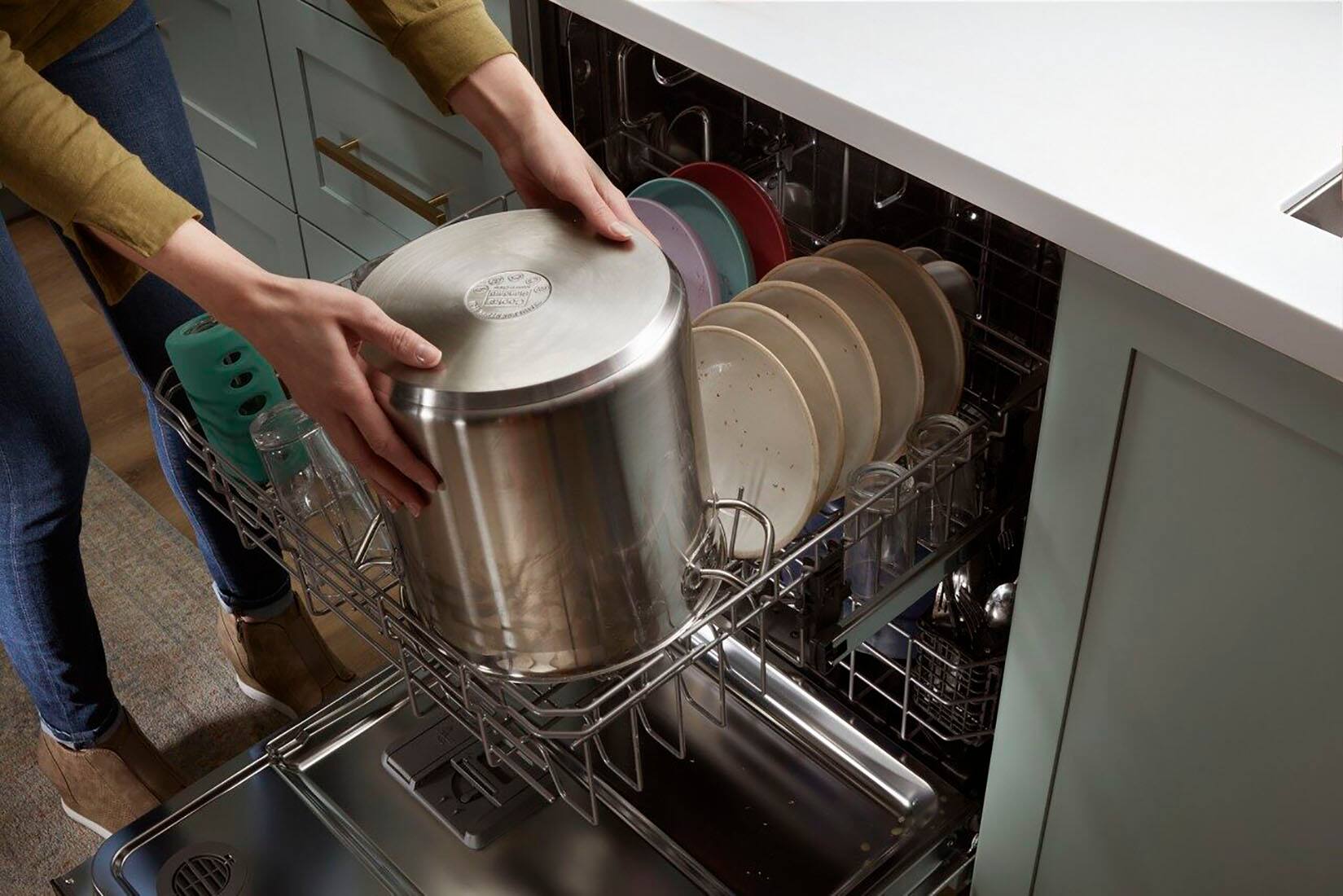 Alt View 20. Whirlpool - 24" Top Control Built-In Dishwasher with Stainless Steel Tub, Large Capacity with Tall Top Rack, 50 dBA - White.