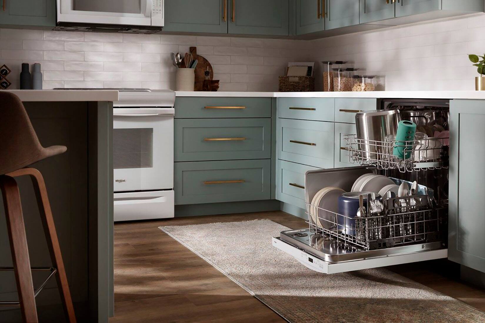 Alt View 25. Whirlpool - 24" Top Control Built-In Dishwasher with Stainless Steel Tub, Large Capacity with Tall Top Rack, 50 dBA - White.