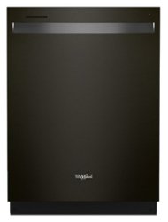 Whirlpool - 24" Top Control Built-In Dishwasher with Stainless Steel Tub, Large Capacity & 3rd Rack, 47 dBA - Black Stainless with PrintShield Finish - Front_Zoom
