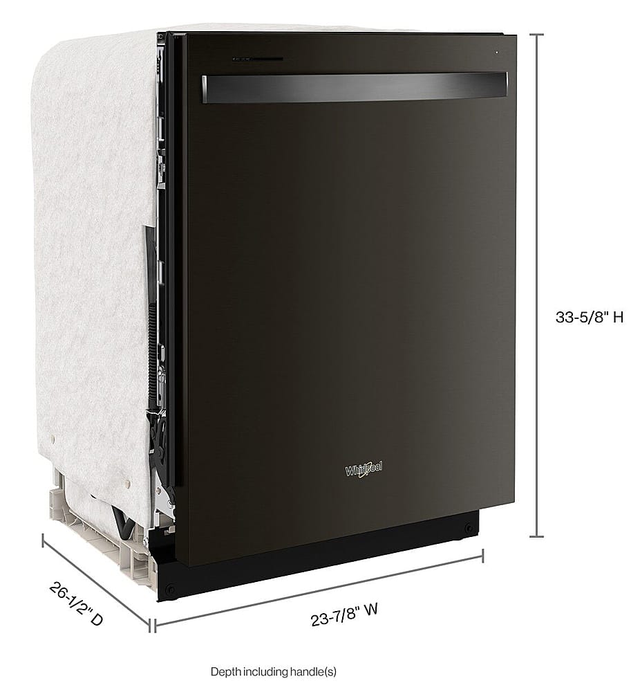 Alt View 11. Whirlpool - 24" Top Control Built-In Dishwasher with Stainless Steel Tub, Large Capacity & 3rd Rack, 47 dBA - Black Stainless Steel.