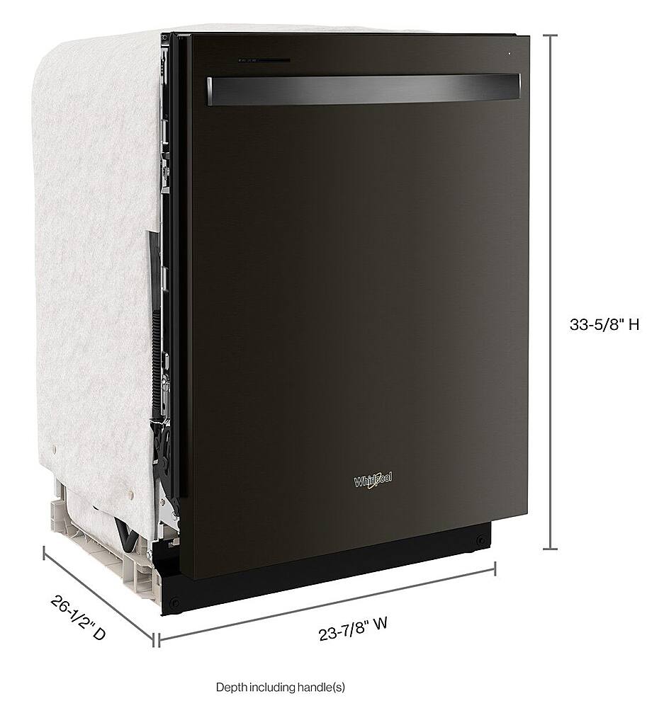 Alt View 11. Whirlpool - 24" Top Control Built-In Dishwasher with Stainless Steel Tub, Large Capacity & 3rd Rack, 47 dBA - Black Stainless Steel.