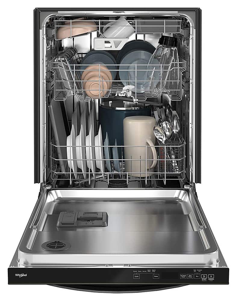 Alt View 15. Whirlpool - 24" Top Control Built-In Dishwasher with Stainless Steel Tub, Large Capacity & 3rd Rack, 47 dBA - Black Stainless Steel.