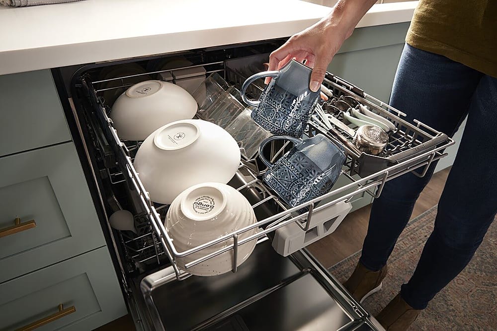 Alt View 24. Whirlpool - 24" Top Control Built-In Dishwasher with Stainless Steel Tub, Large Capacity & 3rd Rack, 47 dBA - Black Stainless Steel.