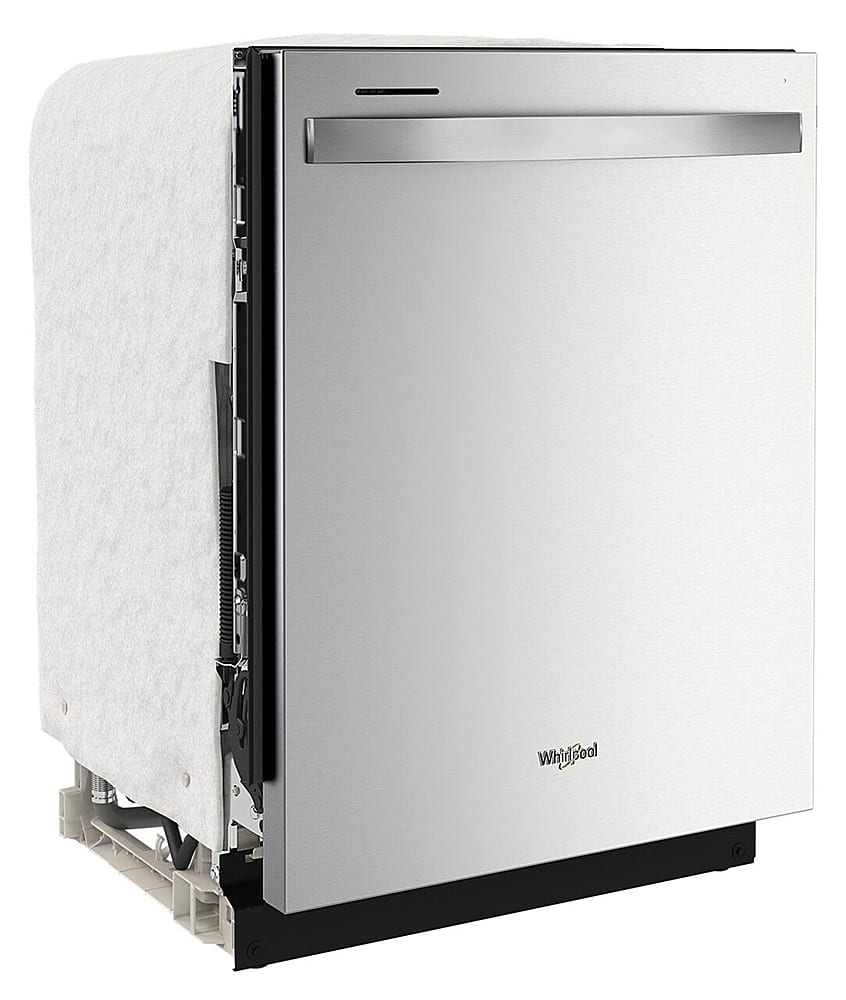 Angle. Whirlpool - 24" Top Control Built-In Dishwasher with Stainless Steel Tub, Large Capacity & 3rd Rack, 47 dBA - Stainless Steel.