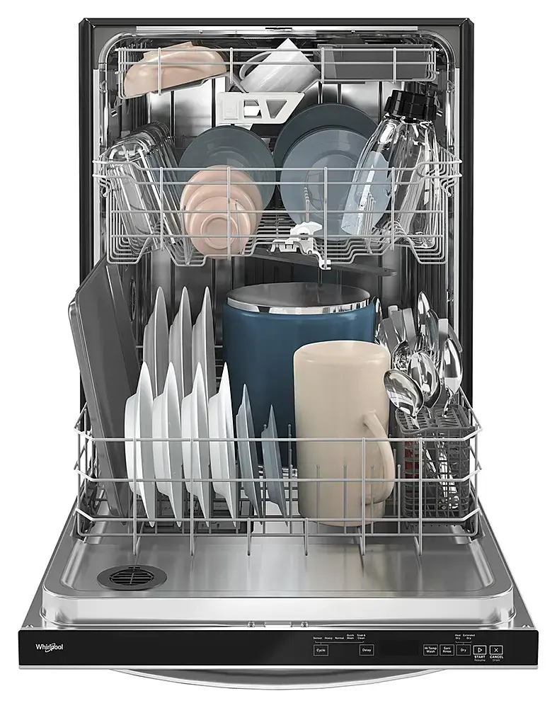 Alt View 14. Whirlpool - 24" Top Control Built-In Dishwasher with Stainless Steel Tub, Large Capacity & 3rd Rack, 47 dBA - Stainless Steel.