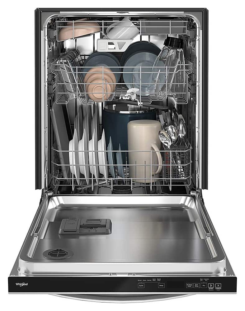 Alt View 15. Whirlpool - 24" Top Control Built-In Dishwasher with Stainless Steel Tub, Large Capacity & 3rd Rack, 47 dBA - Stainless Steel.