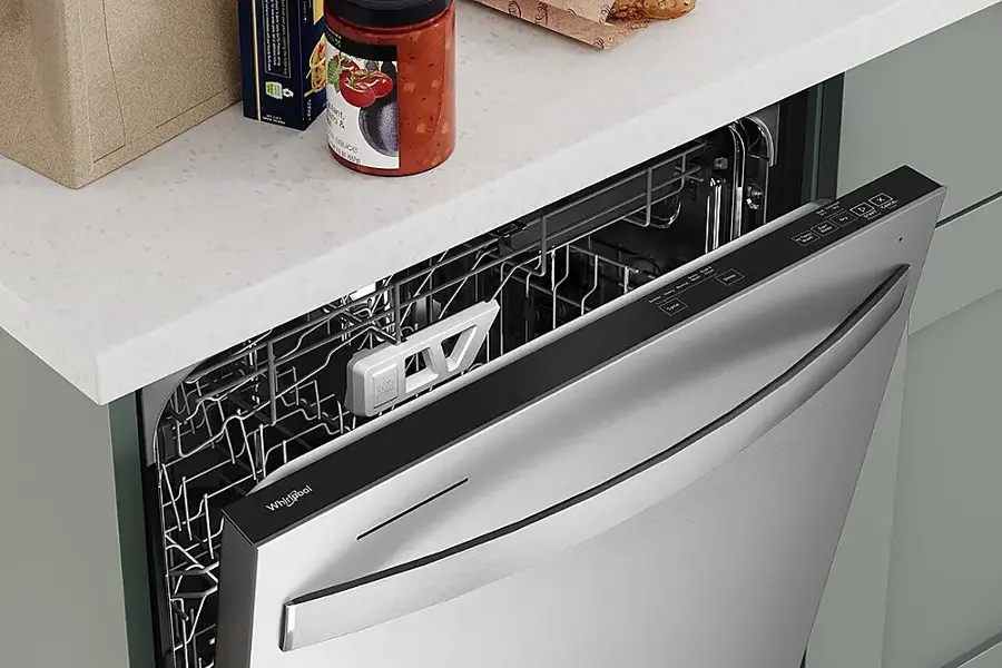 Alt View 18. Whirlpool - 24" Top Control Built-In Dishwasher with Stainless Steel Tub, Large Capacity & 3rd Rack, 47 dBA - Stainless Steel.