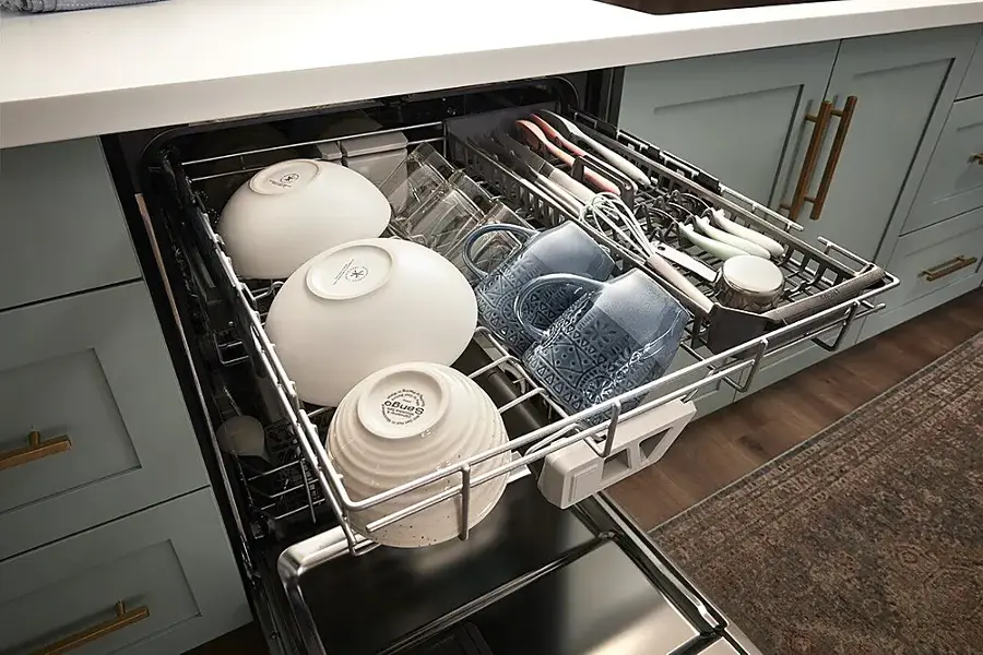 Alt View 20. Whirlpool - 24" Top Control Built-In Dishwasher with Stainless Steel Tub, Large Capacity & 3rd Rack, 47 dBA - Stainless Steel.