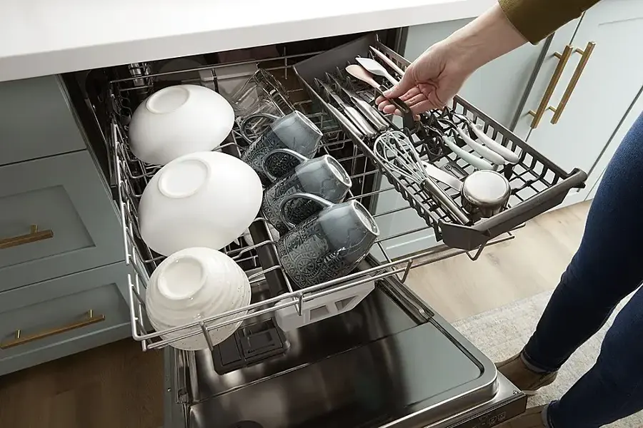Alt View 21. Whirlpool - 24" Top Control Built-In Dishwasher with Stainless Steel Tub, Large Capacity & 3rd Rack, 47 dBA - Stainless Steel.