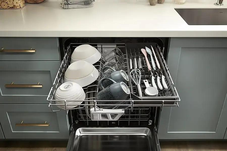 Alt View 22. Whirlpool - 24" Top Control Built-In Dishwasher with Stainless Steel Tub, Large Capacity & 3rd Rack, 47 dBA - Stainless Steel.