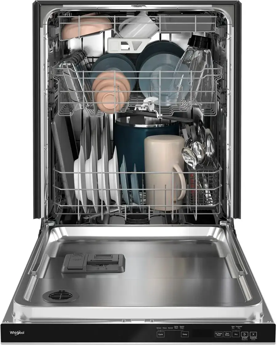 Alt View 2. Whirlpool - 24" Top Control Built-In Dishwasher with Stainless Steel Tub, Large Capacity & 3rd Rack, 47 dBA - Stainless Steel.