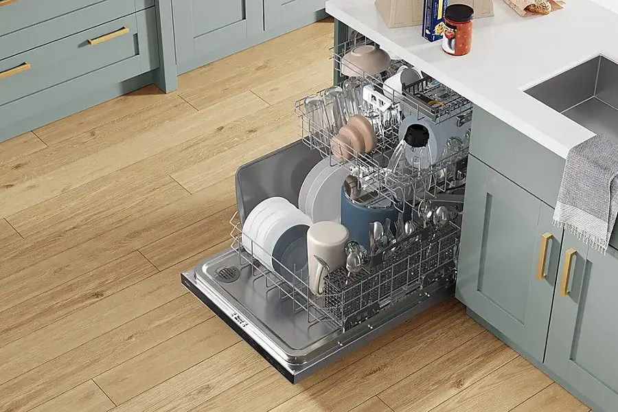 Alt View 34. Whirlpool - 24" Top Control Built-In Dishwasher with Stainless Steel Tub, Large Capacity & 3rd Rack, 47 dBA - Stainless Steel.