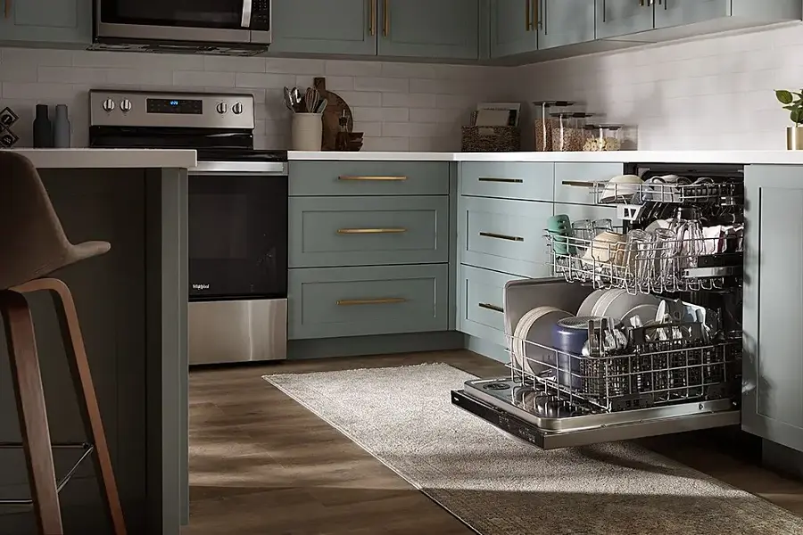 Alt View 36. Whirlpool - 24" Top Control Built-In Dishwasher with Stainless Steel Tub, Large Capacity & 3rd Rack, 47 dBA - Stainless Steel.