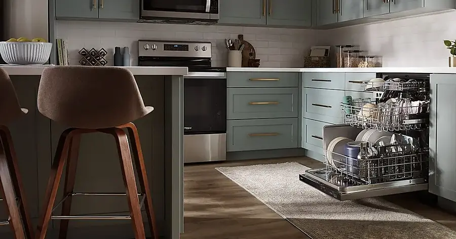 Alt View 37. Whirlpool - 24" Top Control Built-In Dishwasher with Stainless Steel Tub, Large Capacity & 3rd Rack, 47 dBA - Stainless Steel.