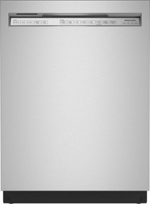 KitchenAid - 24" Front Control Built-In Dishwasher with Stainless Steel Tub, ProWash, 47 dBA - Stainless Steel with PrintShield Finish