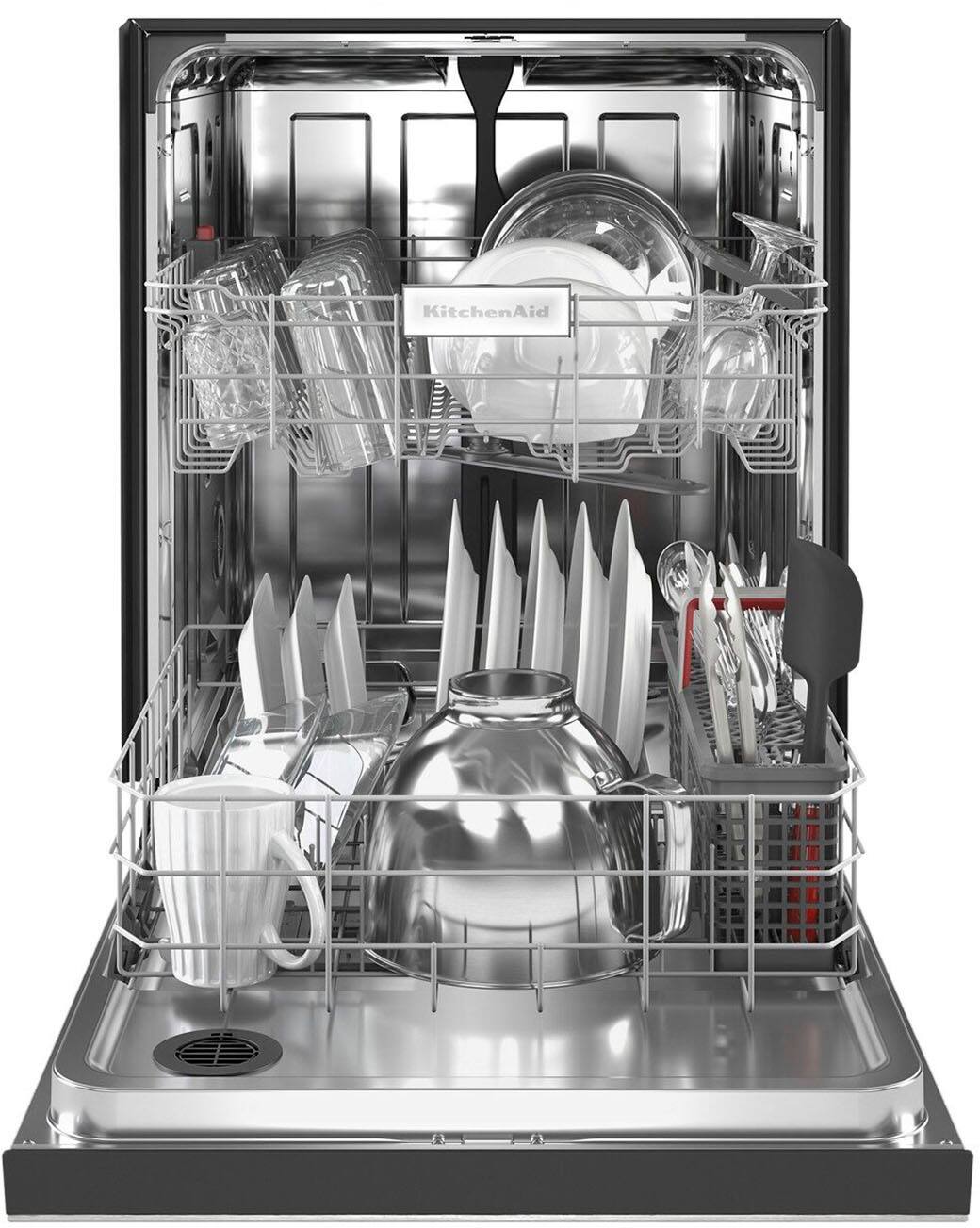Alt View 14. KitchenAid - 24" Front Control Built-In Dishwasher with Stainless Steel Tub, ProWash, 47 dBA - Stainless Steel.