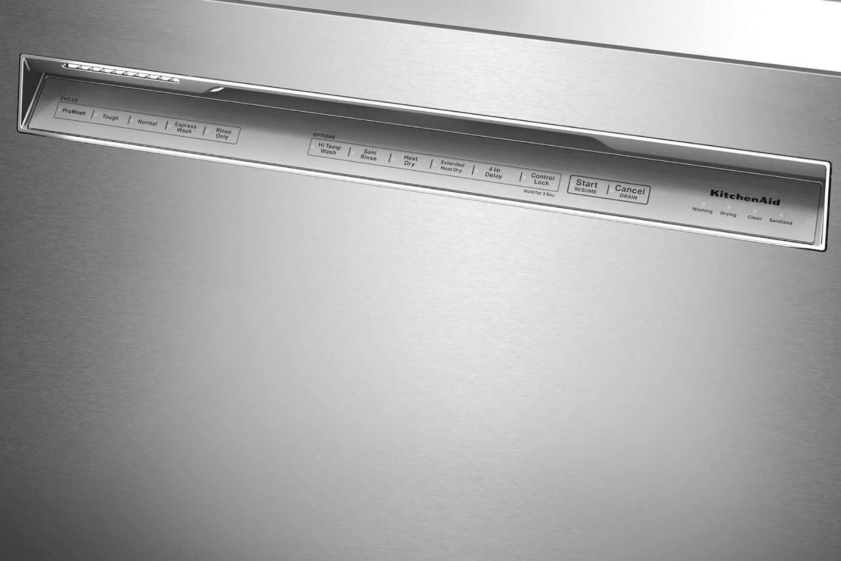 Alt View 21. KitchenAid - 24" Front Control Built-In Dishwasher with Stainless Steel Tub, ProWash, 47 dBA - Stainless Steel.