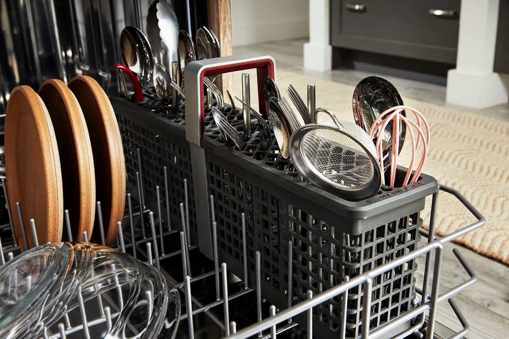 Alt View 29. KitchenAid - 24" Front Control Built-In Dishwasher with Stainless Steel Tub, ProWash, 47 dBA - Stainless Steel.