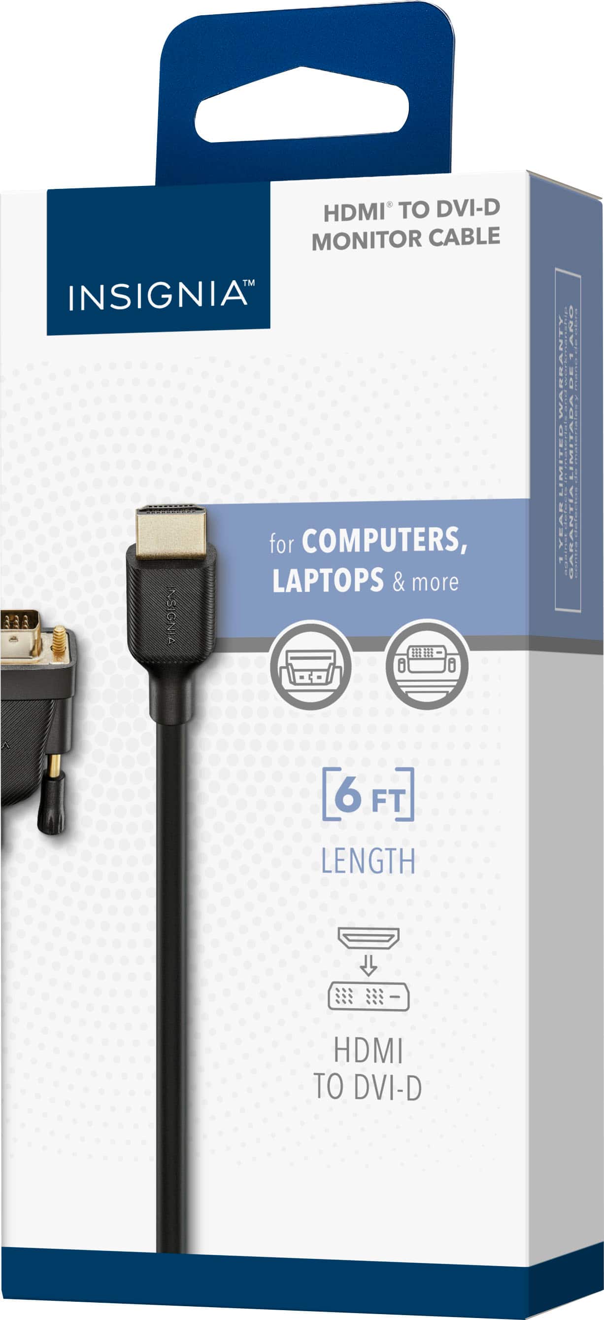 Alt View 12. Insignia™ - 6' DVI-D to HDMI Cable - Black.