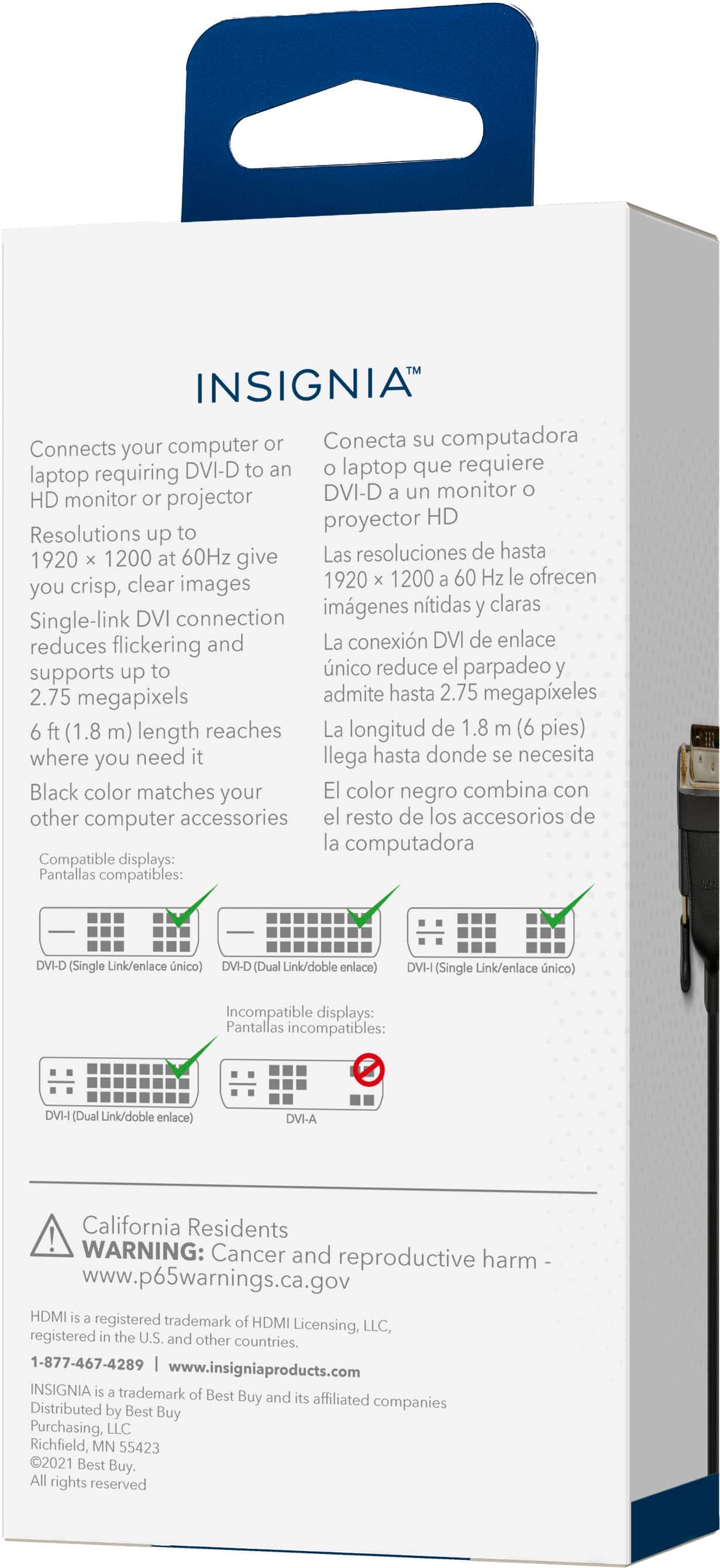 Alt View 13. Insignia™ - 6' DVI-D to HDMI Cable - Black.
