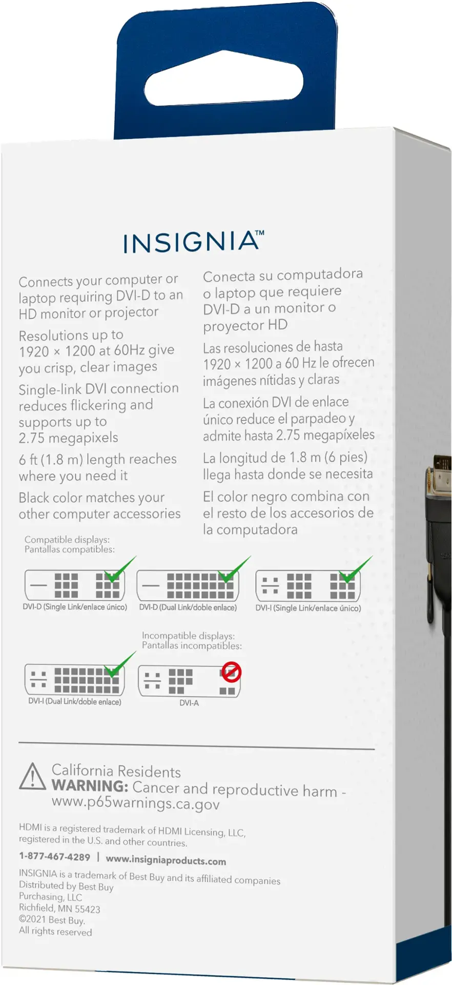 Alt View 13. Insignia™ - 6' DVI-D to HDMI Cable - Black.