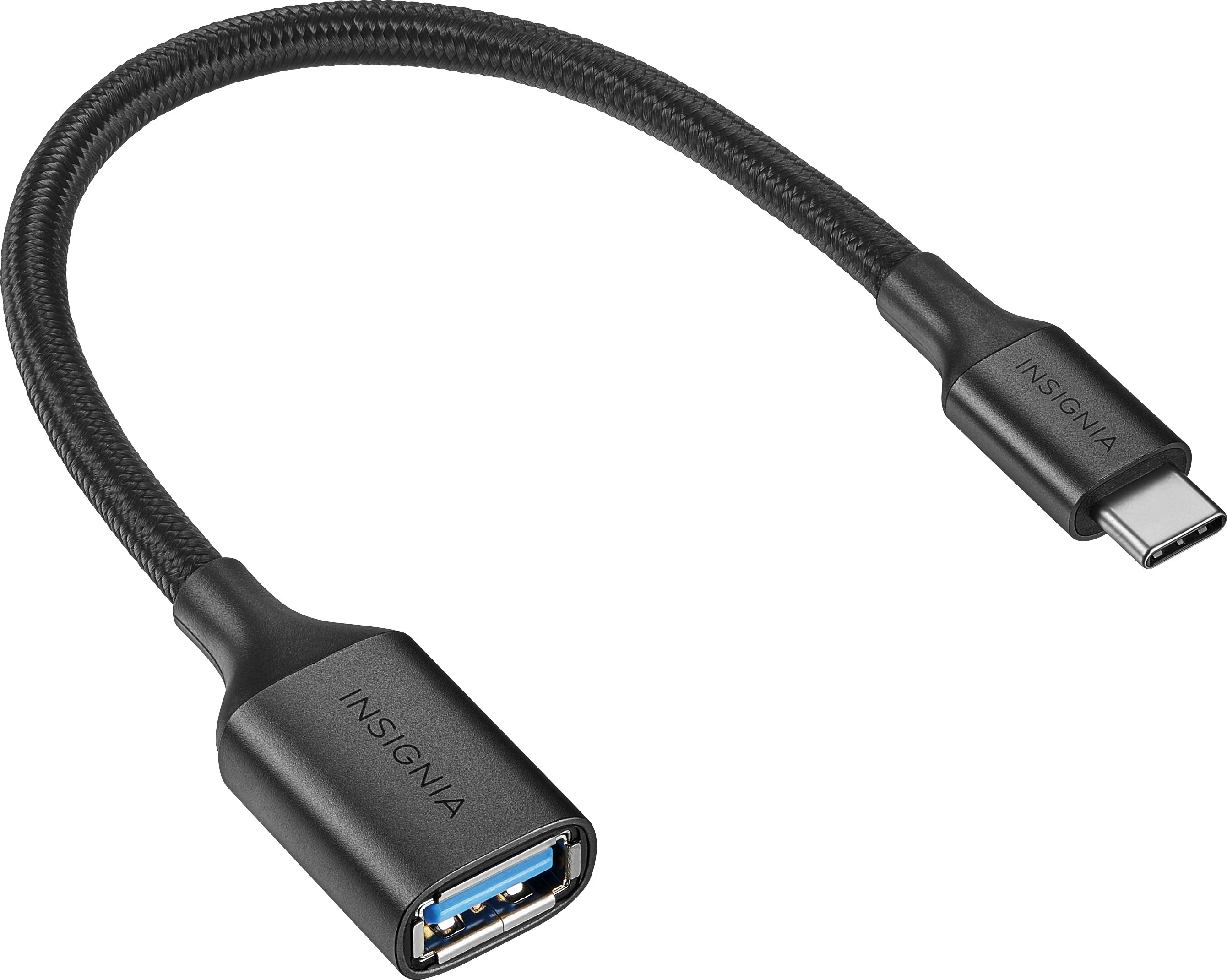 Angle View: Insignia™ - USB-C to USB Adapter - Black
