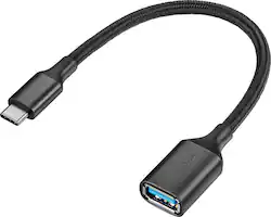 Insignia™ - USB-C to USB Adapter - Black - Front_Zoom
