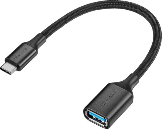 Front. Insignia™ - USB-C to USB Adapter - Black.