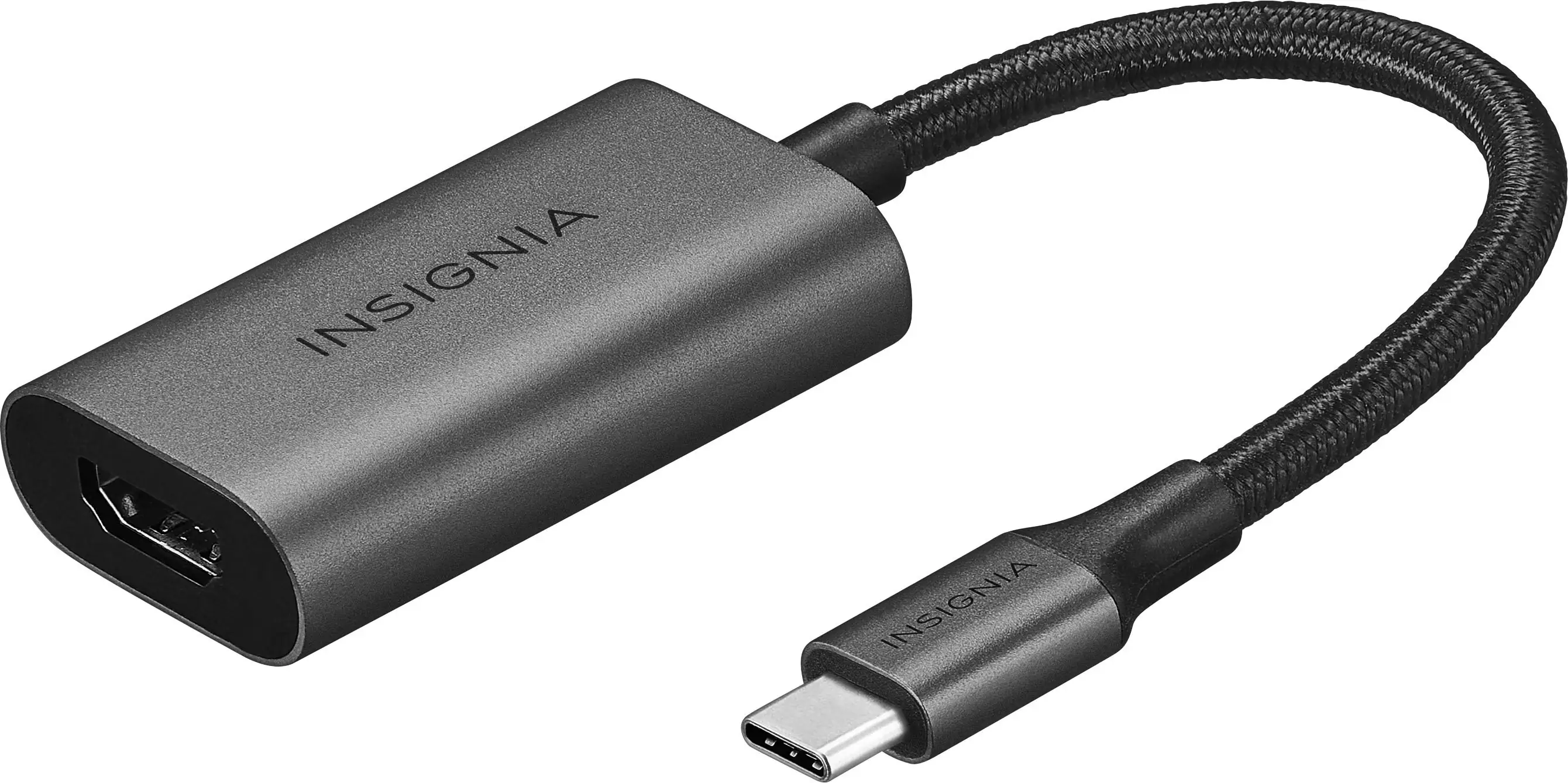 Front. Insignia™ - USB-C to HDMI Adapter - Black.