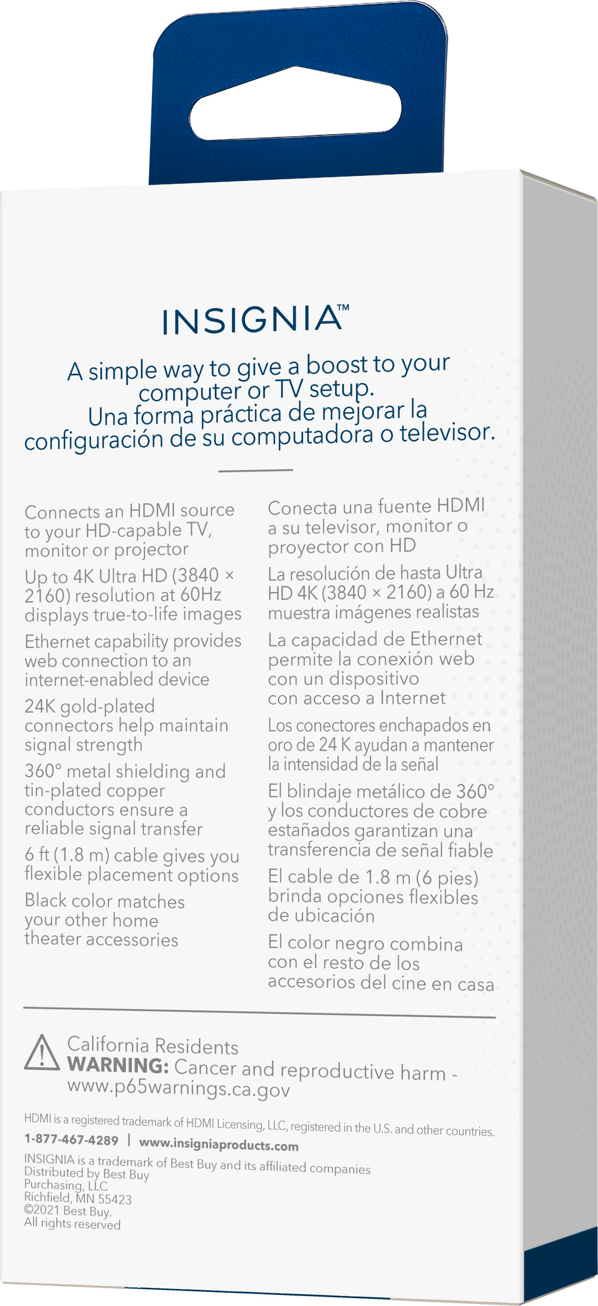 Insignia™ 6' 4K Ultra HD HDMI Cable (2-Pack) Black NS  - Best Buy