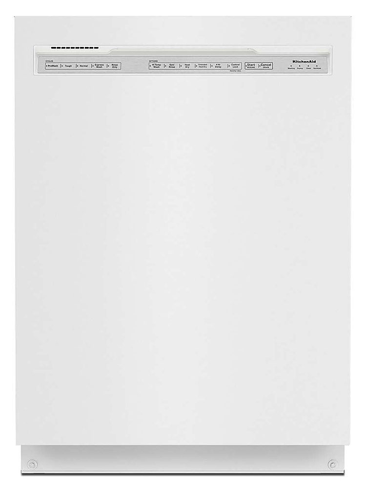 KitchenAid - 24" Front Control Built-In Dishwasher with Stainless Steel Tub, ProWash, 47 dBA - White