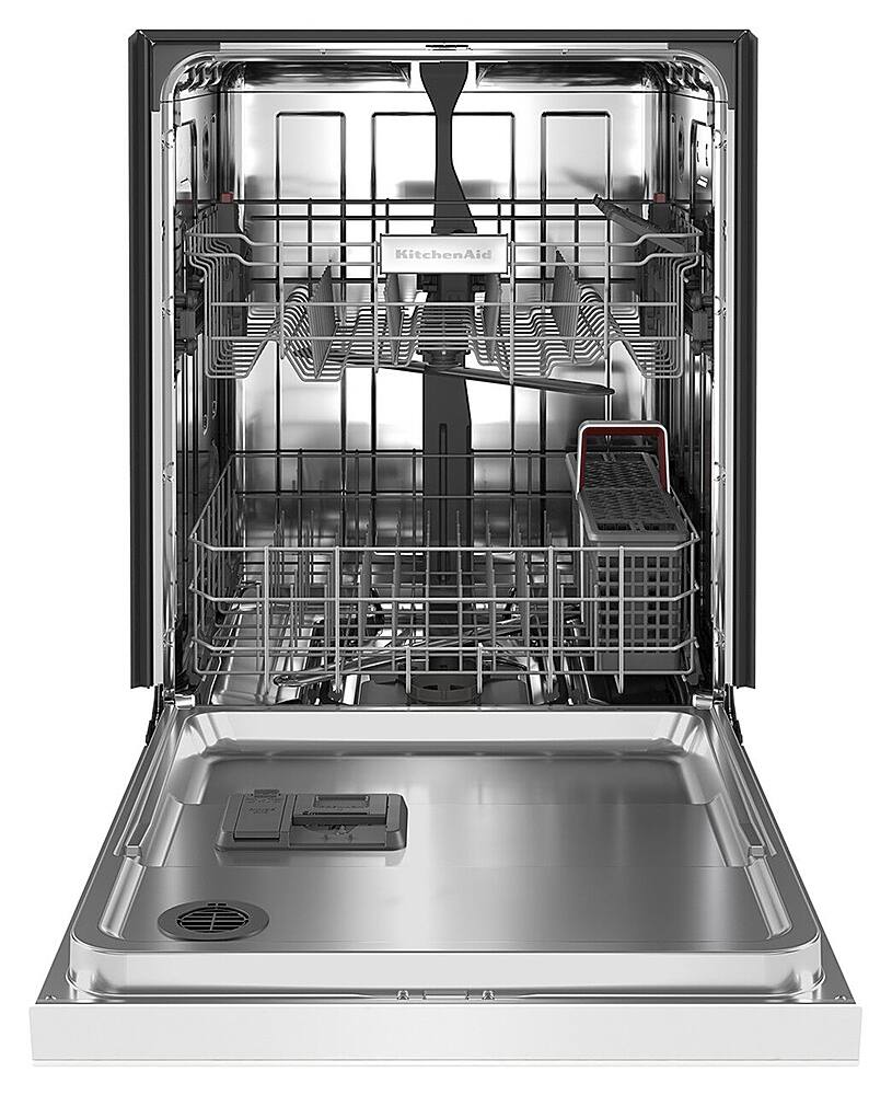 Alt View 12. KitchenAid - 24" Front Control Built-In Dishwasher with Stainless Steel Tub, ProWash, 47 dBA - White.
