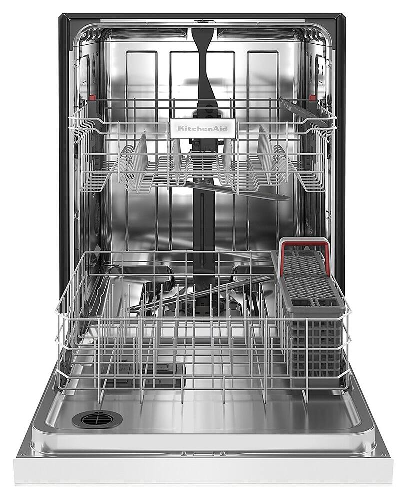 Alt View 13. KitchenAid - 24" Front Control Built-In Dishwasher with Stainless Steel Tub, ProWash, 47 dBA - White.
