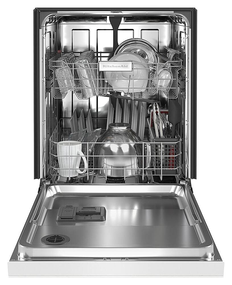 Alt View 15. KitchenAid - 24" Front Control Built-In Dishwasher with Stainless Steel Tub, ProWash, 47 dBA - White.