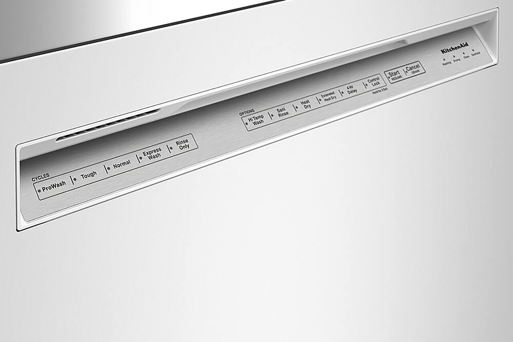 Alt View 20. KitchenAid - 24" Front Control Built-In Dishwasher with Stainless Steel Tub, ProWash, 47 dBA - White.