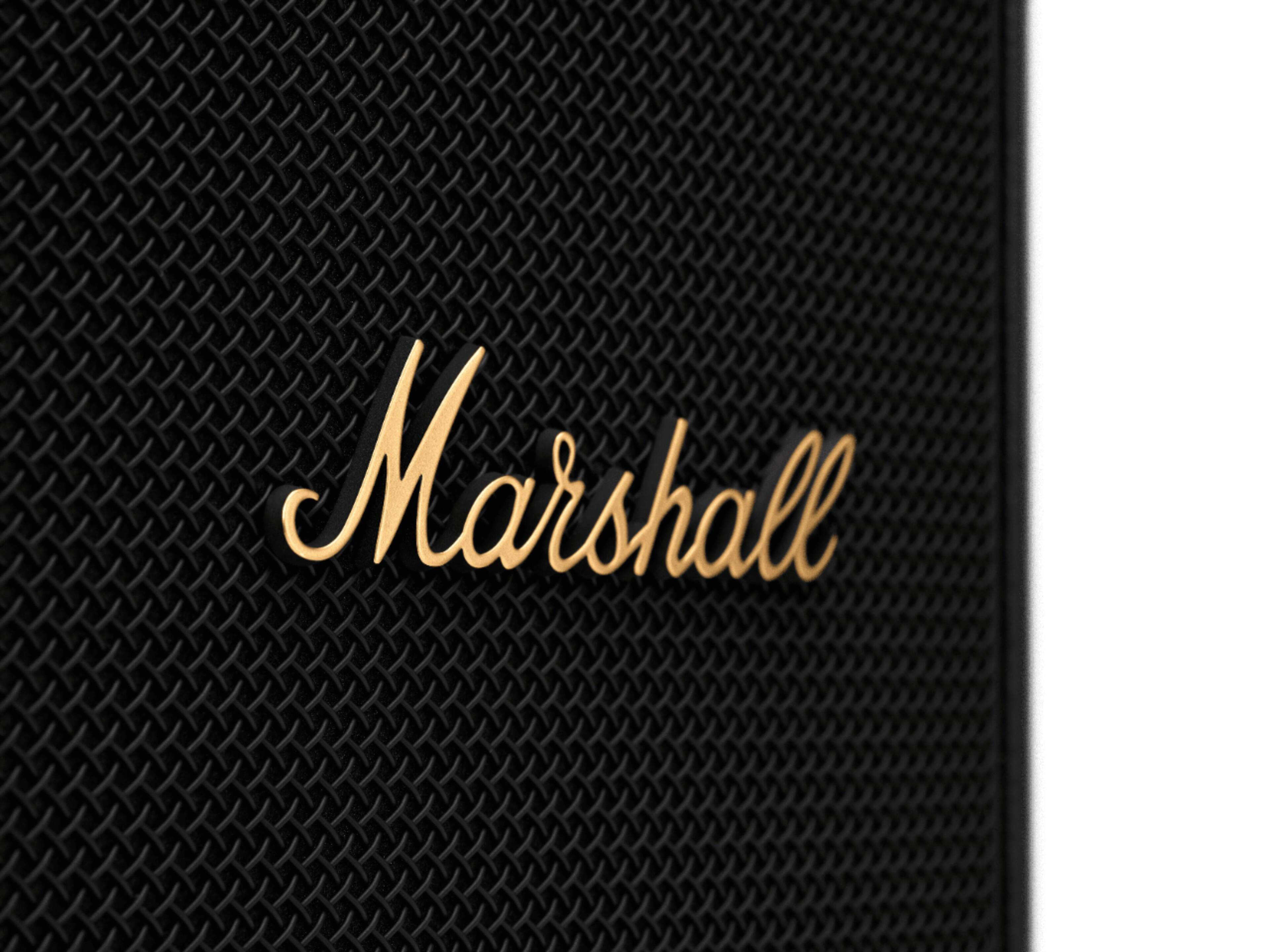 Alt View 15. Marshall - Tufton Portable Wireless Bluetooth Speaker with Bass / Treble / Volume Controls and 3.5 mm Auxiliary Input - Black and Brass.