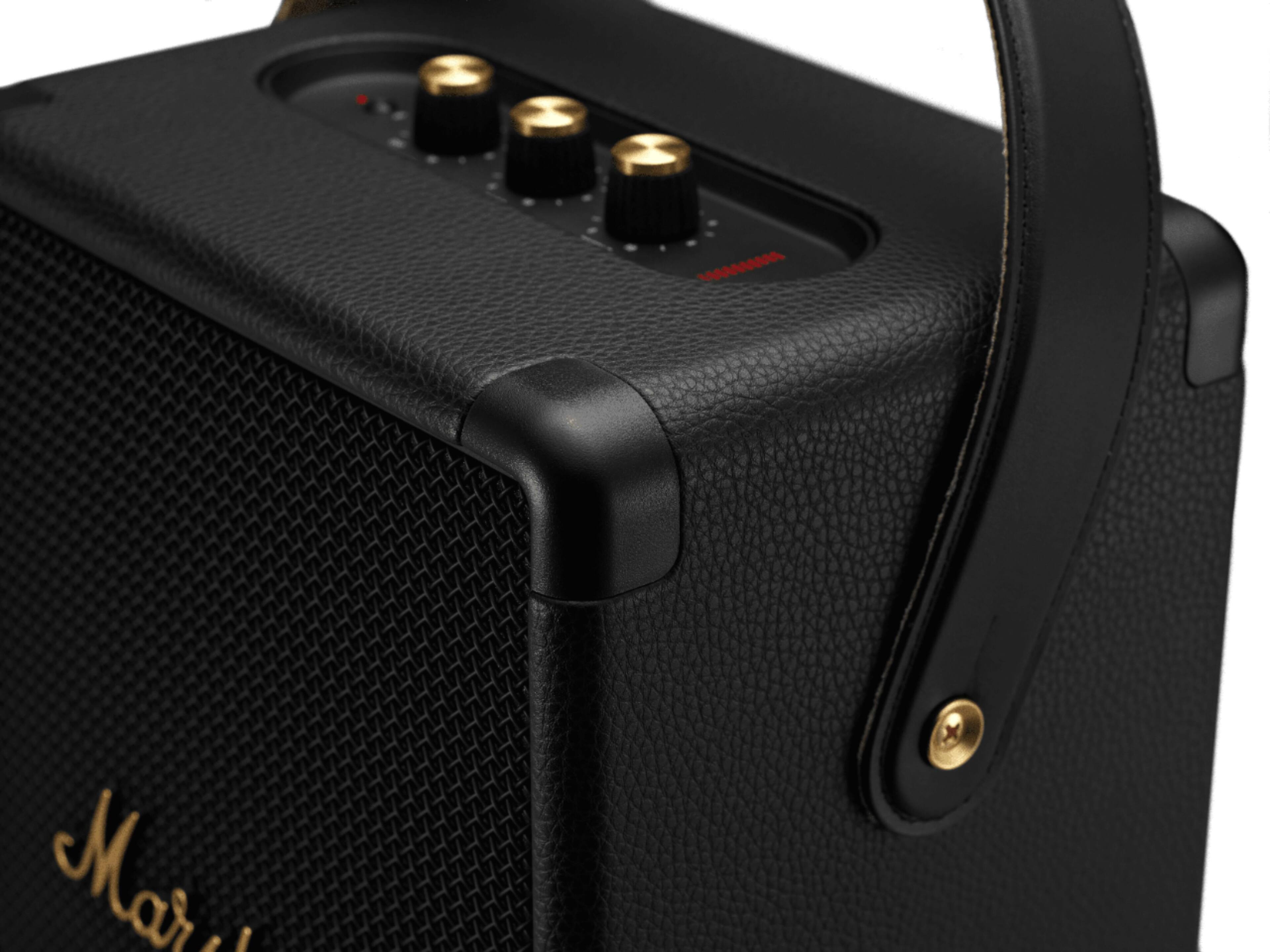 Alt View 16. Marshall - Tufton Portable Wireless Bluetooth Speaker with Bass / Treble / Volume Controls and 3.5 mm Auxiliary Input - Black and Brass.