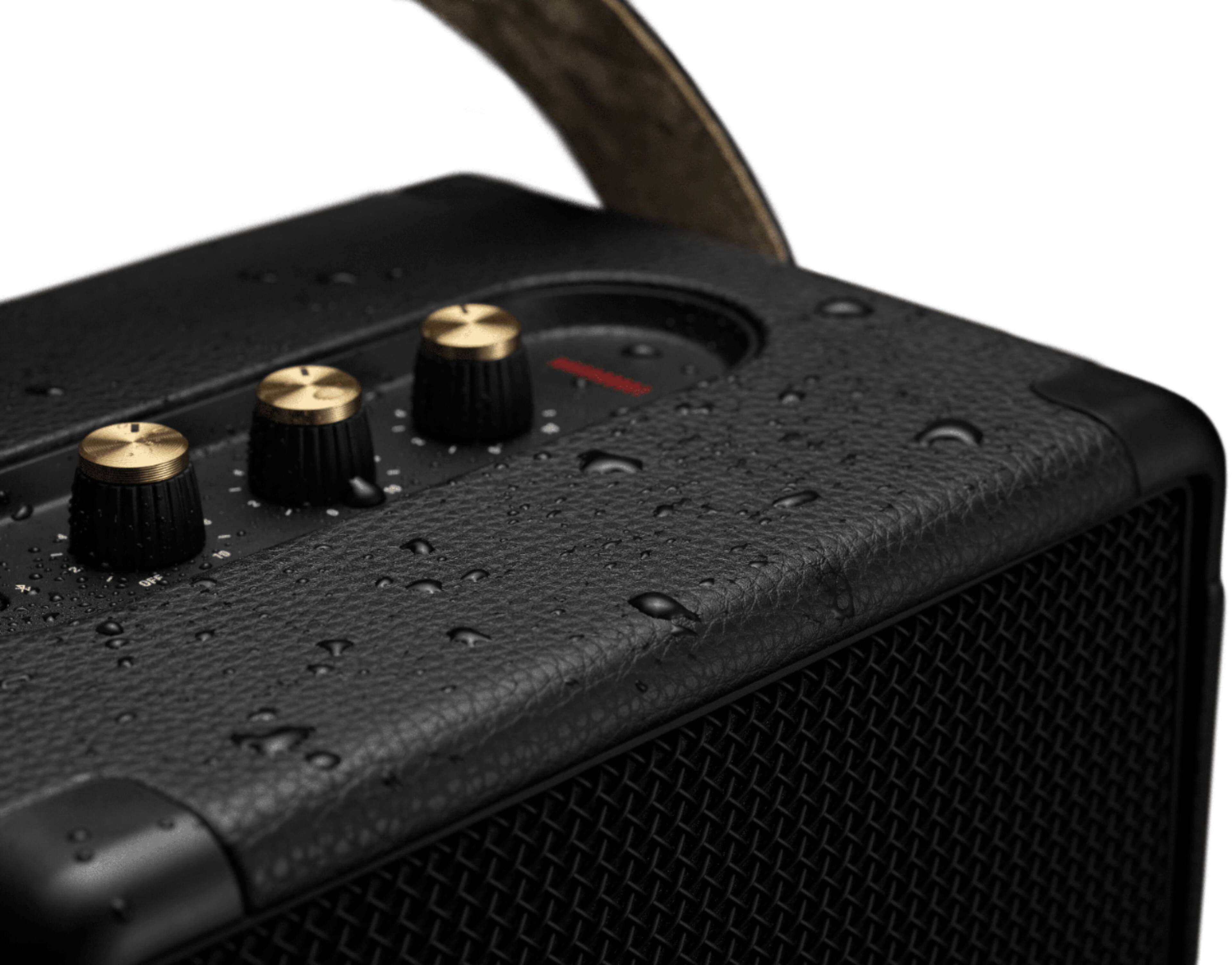 Alt View 18. Marshall - Tufton Portable Wireless Bluetooth Speaker with Bass / Treble / Volume Controls and 3.5 mm Auxiliary Input - Black and Brass.