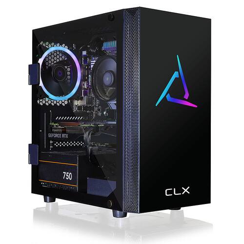 CLX - SET Gaming Desktop - AMD Ryzen 5 5600X - 16GB Memory - GeForce RTX 3060 - 500GB NVMe M.2 SSD + 2TB HDD - Black-Front_Standard 