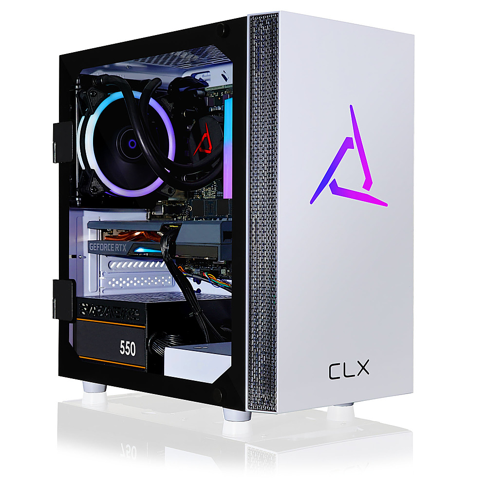 CLX – SET Gaming Desktop – Intel Core i7 10700F – 16GB Memory – GeForce RTX 3060 – 500GB NVMe M.2 SSD + 3TB HDD – White