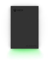 Seagate - Game Drive for Xbox 2TB External USB 3.2 Gen 1 Portable Hard Drive Xbox Certified with Green LED Bar - Black - Front_Zoom
