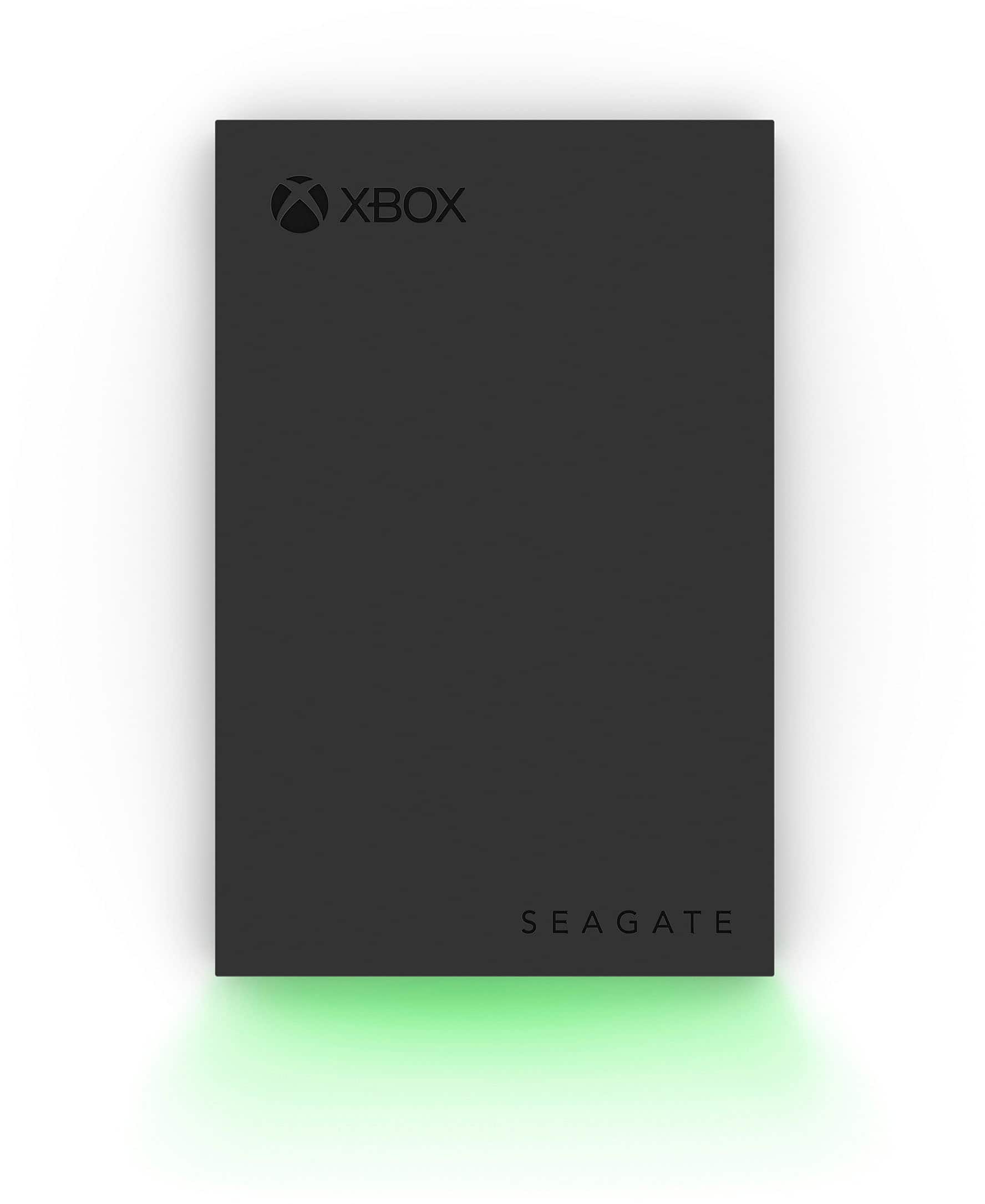 Front. Seagate - Game Drive for Xbox 4TB External USB 3.2 Gen 1 Portable Hard Drive Xbox Certified with Green LED Bar - Black.