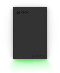 Seagate - Game Drive for Xbox 4TB External USB 3.2 Gen 1 Portable Hard Drive Xbox Certified with Green LED Bar - Black - Front_Zoom