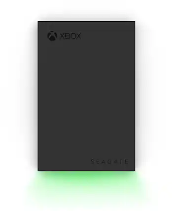 Front. Seagate - Game Drive for Xbox 4TB External USB 3.2 Gen 1 Portable Hard Drive Xbox Certified with Green LED Bar - Black.