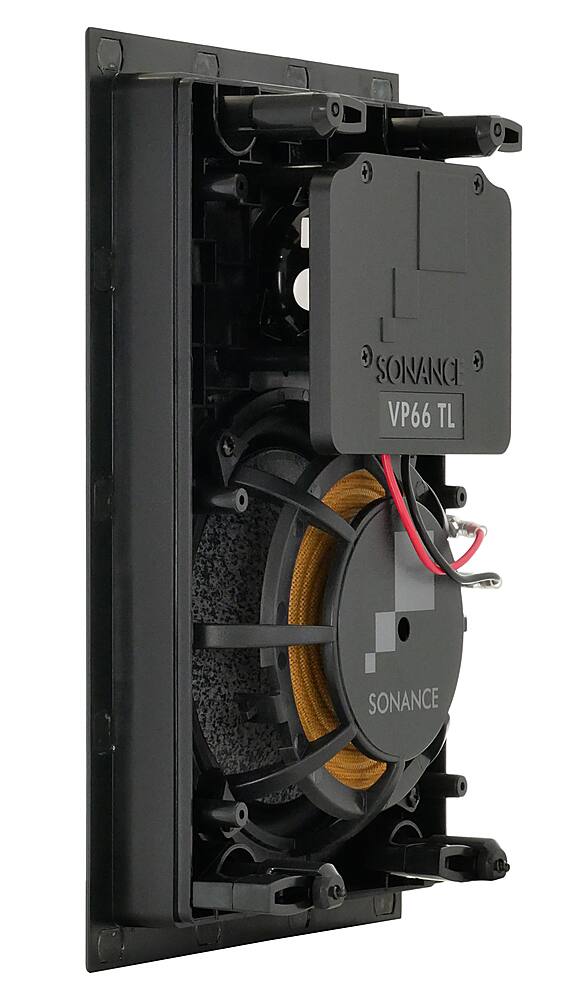 Back. Sonance - VP66 THIN LINE RECTANGLE SINGLE SPEAKER - Visual Performance Thin Line 6-1/2" 2-Way In-Wall Speaker (Each) - Paintable White.