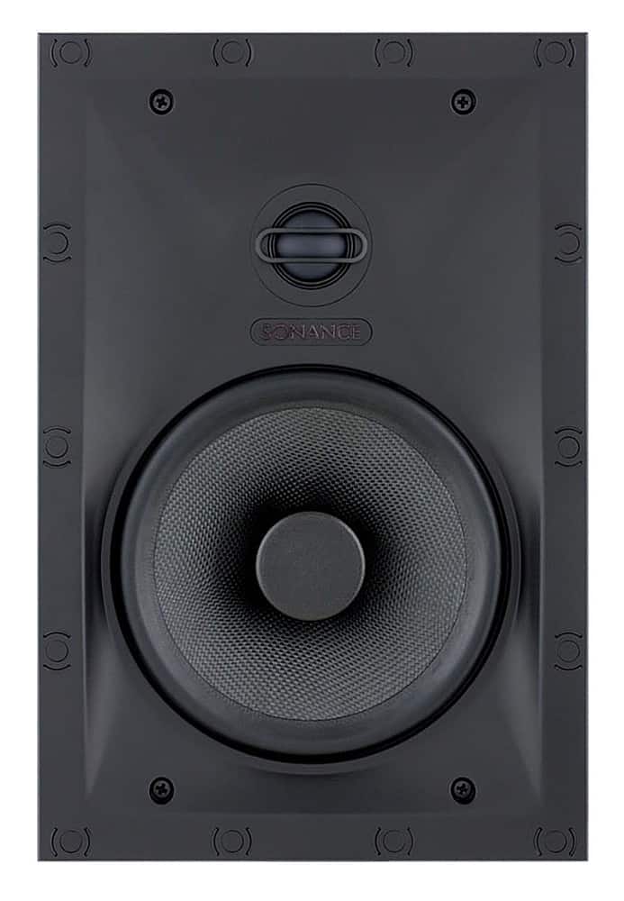 Angle. Sonance - VP66 THIN LINE RECTANGLE SINGLE SPEAKER - Visual Performance Thin Line 6-1/2" 2-Way In-Wall Speaker (Each) - Paintable White.